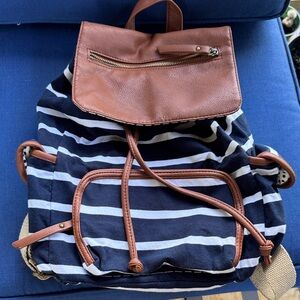 Steven By Steve Madden Striped Blue and Brown Backpack
